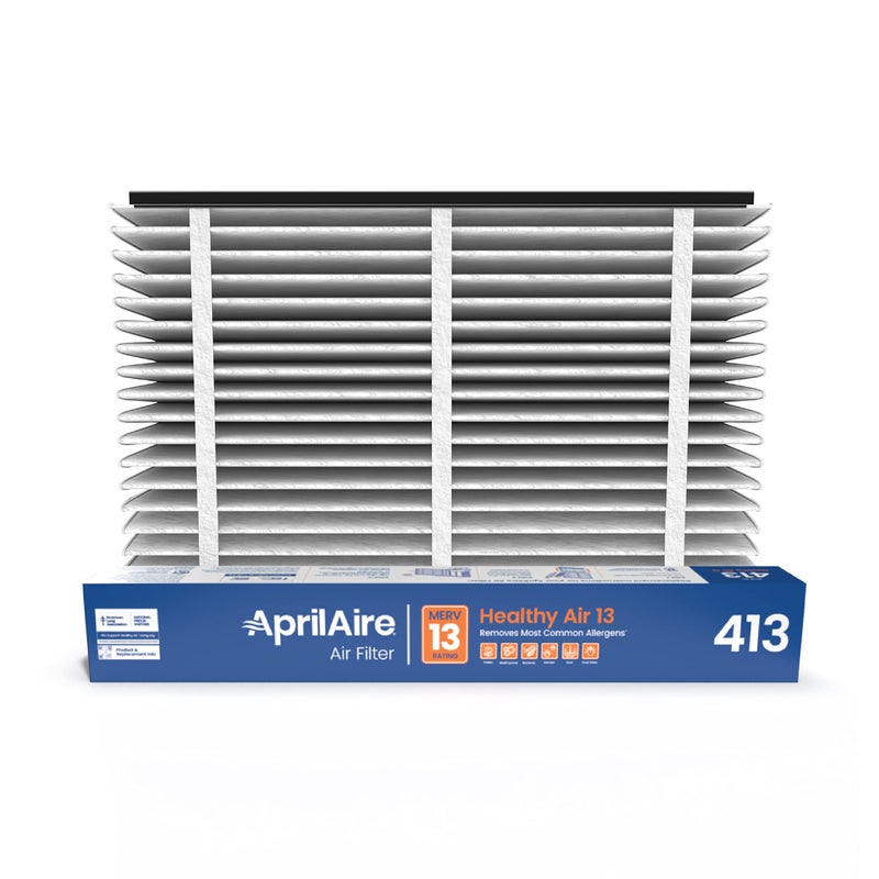 Aprilaire فلتر بديل AprilAire 413 لمرشحات الهواء المنزلية AprilAire - MERV 13، حساسية المنزل الصحية، 16x25x4 فلتر هواء (عبوة من 1) - Image 1